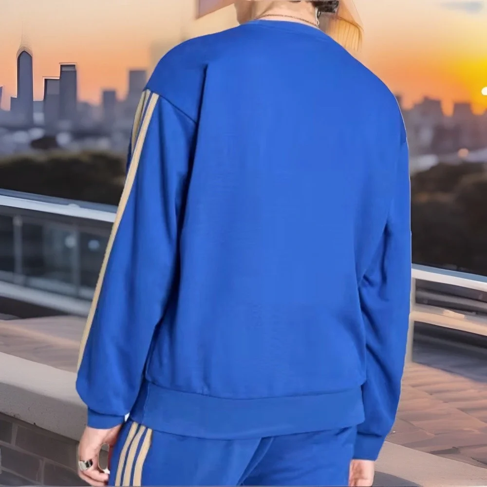 Adidas Italy Soccer Men's Crew DNA Sweatshirt Blue Size XL New